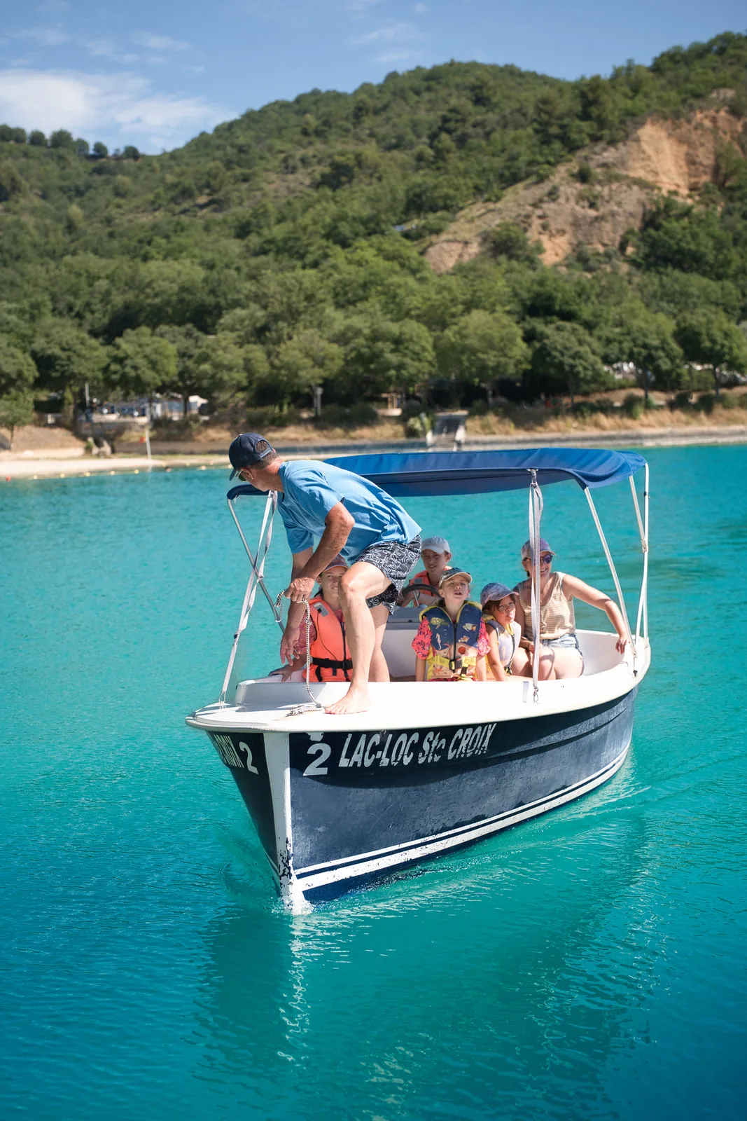 Retour de sortie en bateau sur le lac de Sainte Croix du Verdon