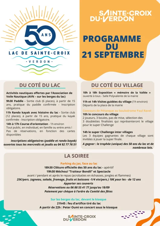 50 ans du Lac de Sainte-Croix-du-Verdon